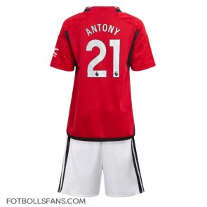 Manchester United Antony #21 Replika Hemmatröja Barn 2023-24 Kortärmad (+ Korta byxor)
